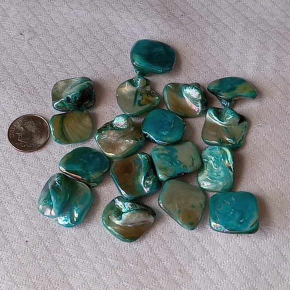 Dyed Natural Shell Beads, 17 total. FREE W Purchase - Picture 4 of 4